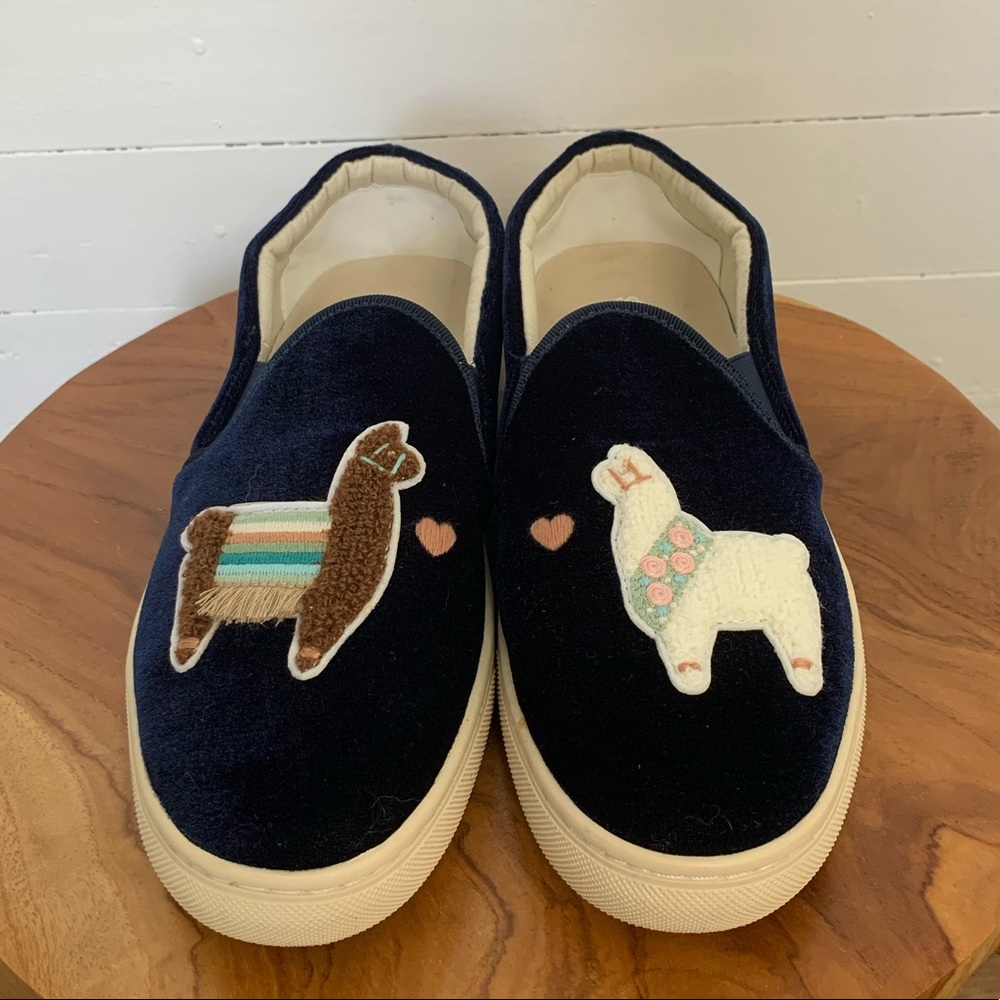 Soludos Velvet Llamas in Love Slipons